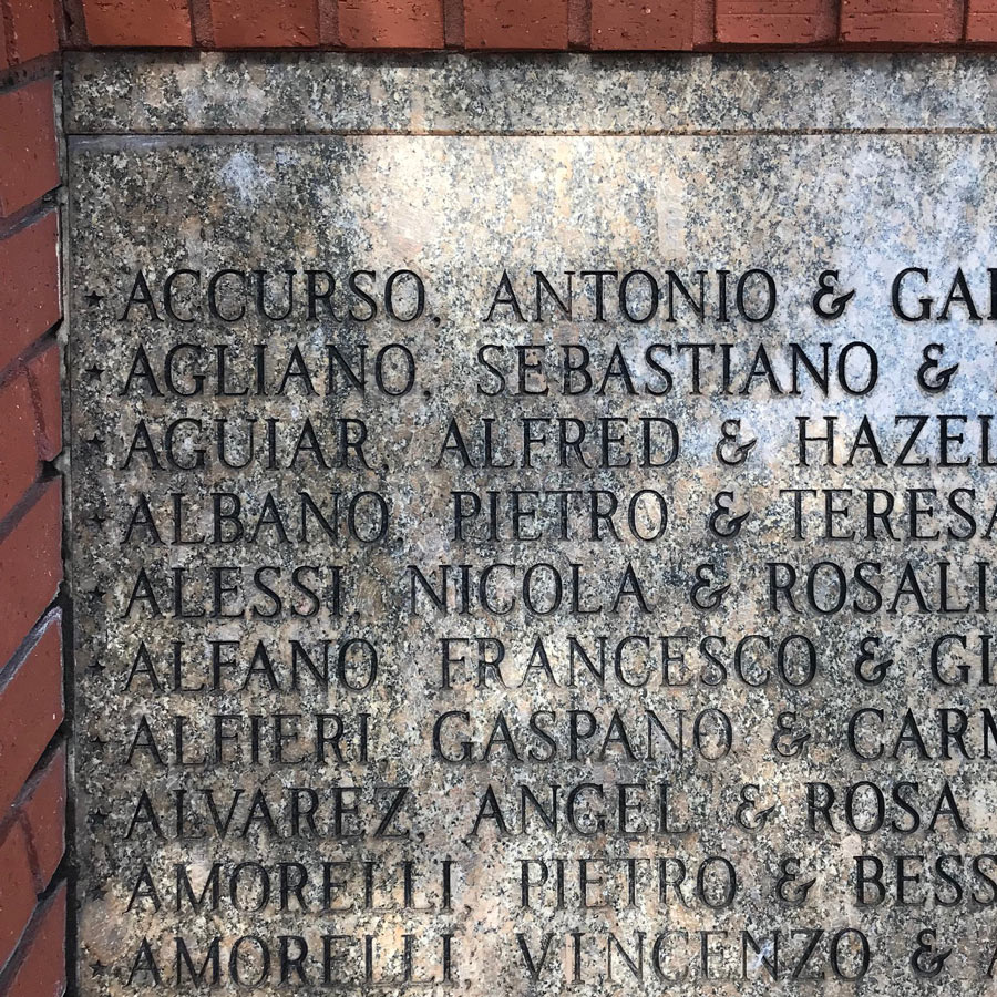 The Albano name proudly etched in stone as a founding family of Ybor